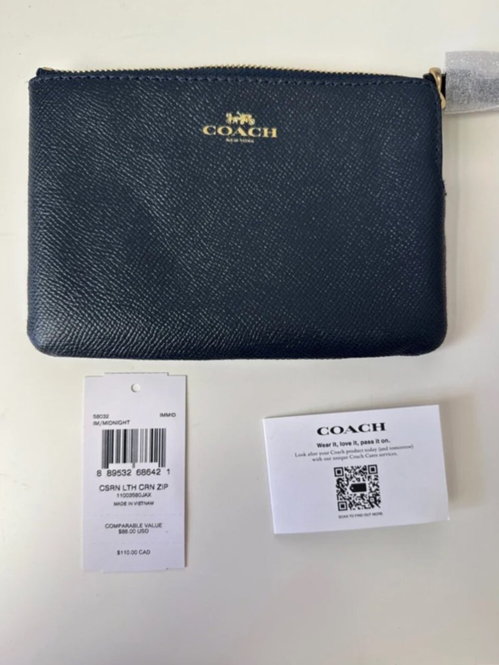 Coach Corner Zip Wristlet